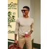 imagePJ PAUL JONES Mens Sweaters Crewneck Basic Lightweight Wool Blend Knitted Pullover Long Sleeve Shirts for MenBeige