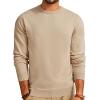 imagePJ PAUL JONES Mens Sweaters Crewneck Basic Lightweight Wool Blend Knitted Pullover Long Sleeve Shirts for MenBeige