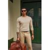 imagePJ PAUL JONES Mens Sweaters Crewneck Basic Lightweight Wool Blend Knitted Pullover Long Sleeve Shirts for MenBeige