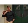 imagePJ PAUL JONES Mens Sweaters Crewneck Basic Lightweight Wool Blend Knitted Pullover Long Sleeve Shirts for MenBlack