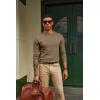 imagePJ PAUL JONES Mens Sweaters Crewneck Basic Lightweight Wool Blend Knitted Pullover Long Sleeve Shirts for MenCamel
