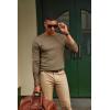 imagePJ PAUL JONES Mens Sweaters Crewneck Basic Lightweight Wool Blend Knitted Pullover Long Sleeve Shirts for MenCamel