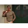 imagePJ PAUL JONES Mens Sweaters Crewneck Basic Lightweight Wool Blend Knitted Pullover Long Sleeve Shirts for MenCamel