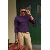 imagePJ PAUL JONES Mens Sweaters Crewneck Basic Lightweight Wool Blend Knitted Pullover Long Sleeve Shirts for MenPurple