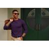imagePJ PAUL JONES Mens Sweaters Crewneck Basic Lightweight Wool Blend Knitted Pullover Long Sleeve Shirts for MenPurple