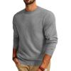 imagePJ PAUL JONES Mens Sweaters Crewneck Basic Lightweight Wool Blend Knitted Pullover Long Sleeve Shirts for MenSilve Grey