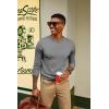 imagePJ PAUL JONES Mens Sweaters Crewneck Basic Lightweight Wool Blend Knitted Pullover Long Sleeve Shirts for MenSilve Grey