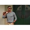 imagePJ PAUL JONES Mens Sweaters Crewneck Basic Lightweight Wool Blend Knitted Pullover Long Sleeve Shirts for MenSilve Grey