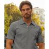 imagePJ PAUL JONES Mens Textured Knit Polo Shirt Short Sleeve Regular Fit Stretch Collared Summer ShirtsLight Gray