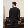 imagePJ PAUL JONES Mens V Neck Sweater Casual Textured Pullover Sweaters Lightweight Ribbed Knit PulloverBlack