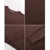 imagePJ PAUL JONES Mens V Neck Sweater Casual Textured Pullover Sweaters Lightweight Ribbed Knit PulloverCoffee