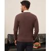 imagePJ PAUL JONES Mens V Neck Sweater Casual Textured Pullover Sweaters Lightweight Ribbed Knit PulloverCoffee