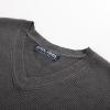 imagePJ PAUL JONES Mens V Neck Sweater Casual Textured Pullover Sweaters Lightweight Ribbed Knit PulloverDark Grey