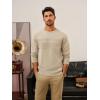 imagePJ PAUL JONES Sweaters for Men Casual Crewneck Pullover Sweater Knit Textured SweatersBeige
