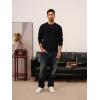 imagePJ PAUL JONES Sweaters for Men Casual Crewneck Pullover Sweater Knit Textured SweatersBlack