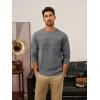 imagePJ PAUL JONES Sweaters for Men Casual Crewneck Pullover Sweater Knit Textured SweatersDark Grey