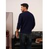 imagePJ PAUL JONES Sweaters for Men Casual Crewneck Pullover Sweater Knit Textured SweatersNavy Blue
