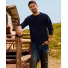 imagePJ PAUL JONES Sweaters for Men Casual Crewneck Pullover Sweater Knit Textured SweatersNavy Blue