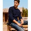 imagePJ PAUL JONES Sweaters for Men Casual Crewneck Pullover Sweater Knit Textured SweatersNavy Blue