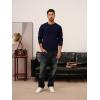 imagePJ PAUL JONES Sweaters for Men Casual Crewneck Pullover Sweater Knit Textured SweatersNavy Blue