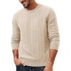 imagePJ PAUL JONES Mens Casual Crewneck Sweater Fall Lightweight Long Sleeve Knit PulloverApricot