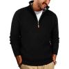 imagePJ PAUL JONES Mens Quarter Zip Sweaters Casual Slim Fit Knit Texture Pullover SweaterBlack