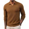 imagePJ PAUL JONES Mens Sweater V Neck Long Sleeve Casual Pullover Cable Knit Textured SweatersCoffee