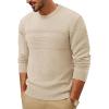 imagePJ PAUL JONES Sweaters for Men Casual Crewneck Pullover Sweater Knit Textured SweatersBeige