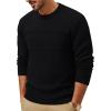 imagePJ PAUL JONES Sweaters for Men Casual Crewneck Pullover Sweater Knit Textured SweatersBlack