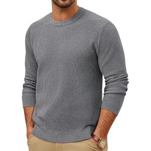 imagePJ PAUL JONES Mens Crewneck Sweaters Slim Fit Lightweight Knit Pullover Sweater Casual PulloversGray