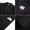 imagePJ PAUL JONES Mens Blazer Casual Two Button Sport Coats Notched Lapel Solid Suit JacketsBlack