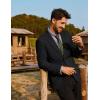imagePJ PAUL JONES Mens Blazer Casual Two Button Sport Coats Notched Lapel Solid Suit JacketsBlack