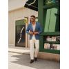 imagePJ PAUL JONES Mens Blazer Casual Two Button Sport Coats Notched Lapel Solid Suit JacketsBlue