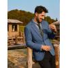 imagePJ PAUL JONES Mens Blazer Casual Two Button Sport Coats Notched Lapel Solid Suit JacketsBlue