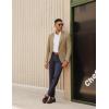 imagePJ PAUL JONES Mens Blazer Casual Two Button Sport Coats Notched Lapel Solid Suit JacketsBrown