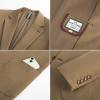 imagePJ PAUL JONES Mens Blazer Casual Two Button Sport Coats Notched Lapel Solid Suit JacketsBrown