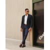 imagePJ PAUL JONES Mens Blazer Casual Two Button Sport Coats Notched Lapel Solid Suit JacketsDark Grey Blue