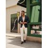 imagePJ PAUL JONES Mens Blazer Casual Two Button Sport Coats Notched Lapel Solid Suit JacketsDark Grey Blue
