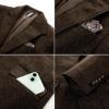 imagePJ PAUL JONES Mens Blazer Vintage Wool Blend Sport Coat Herringbone Tweed Blazer Suit Jacket with Pocket SquareDark Coffee