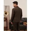 imagePJ PAUL JONES Mens Blazer Vintage Wool Blend Sport Coat Herringbone Tweed Blazer Suit Jacket with Pocket SquareDark Coffee