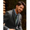 imagePJ PAUL JONES Mens Blazer Vintage Wool Blend Sport Coat Herringbone Tweed Blazer Suit Jacket with Pocket SquareDark Gray