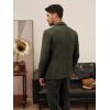 imagePJ PAUL JONES Mens Blazer Vintage Wool Blend Sport Coat Herringbone Tweed Blazer Suit Jacket with Pocket SquareGreen