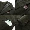 imagePJ PAUL JONES Mens Blazer Vintage Wool Blend Sport Coat Herringbone Tweed Blazer Suit Jacket with Pocket SquareGreen