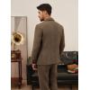 imagePJ PAUL JONES Mens Blazer Vintage Wool Blend Sport Coat Herringbone Tweed Blazer Suit Jacket with Pocket SquareKhaki