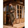 imagePJ PAUL JONES Mens Blazer Vintage Wool Blend Sport Coat Herringbone Tweed Blazer Suit Jacket with Pocket SquareKhaki