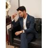 imagePJ PAUL JONES Mens Blazer Vintage Wool Blend Sport Coat Herringbone Tweed Blazer Suit Jacket with Pocket SquareNavy Blue