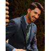 imagePJ PAUL JONES Mens Blazer Vintage Wool Blend Sport Coat Herringbone Tweed Blazer Suit Jacket with Pocket SquareNavy Blue