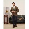 imagePJ PAUL JONES Mens Blazer Wool Blend Tweed Sport Coat Two Button Peaked Lapel Vintage Suit JacketsBrown