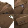 imagePJ PAUL JONES Mens Blazer Wool Blend Tweed Sport Coat Two Button Peaked Lapel Vintage Suit JacketsBrown