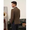 imagePJ PAUL JONES Mens Blazer Wool Blend Tweed Sport Coat Two Button Peaked Lapel Vintage Suit JacketsBrown